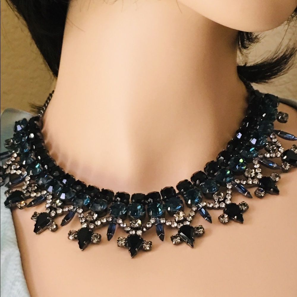 Kent & King Drama Crystal Bib Necklace Multicolor